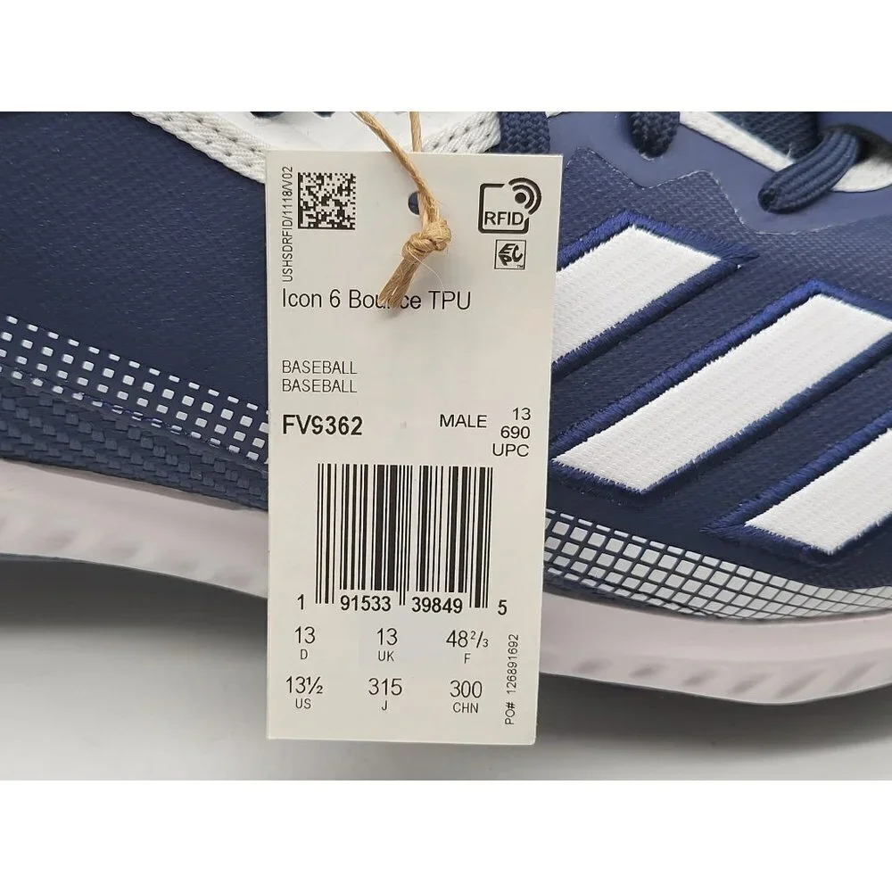 Adidas Icon‎ 6 Bounce TPU Baseball Cleats Navy Blue Size 13.5 FV9362